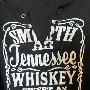 Black Graphic Tee with White Print